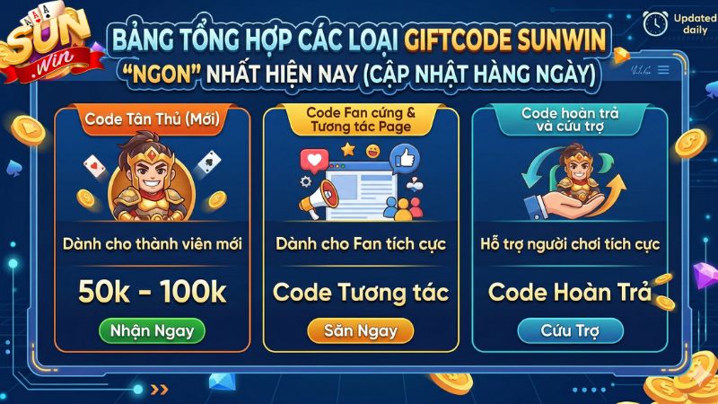 Các loại Giftcode Sunwin "ngon" nhất hiện nay