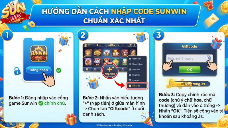 Hướng dẫn cách nhập Code Sunwin chuẩn xác nhất