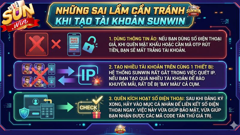 Những sai lầm cần tránh khi tạo tài khoản Sunwin Những sai lầm cần tránh khi tạo tài khoản Sunwin